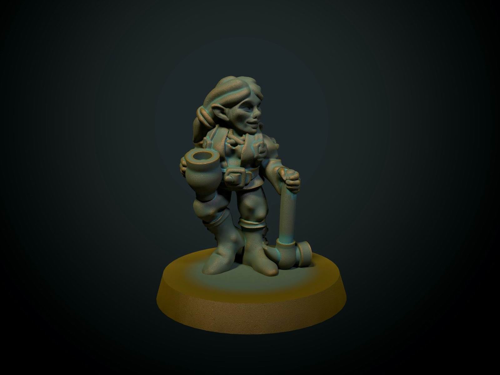 Gnome female with hammer